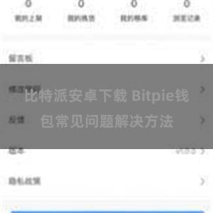 比特派安卓下载 Bitpie钱包常见问题解决方法