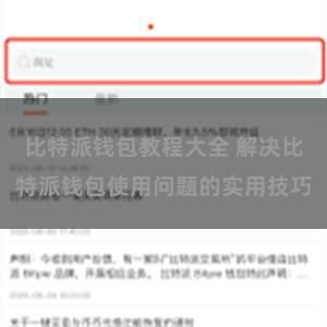 比特派钱包教程大全 解决比特派钱包使用问题的实用技巧