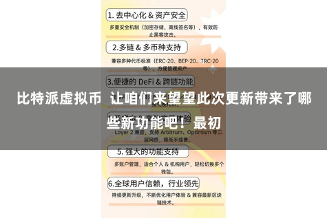 比特派虚拟币  让咱们来望望此次更新带来了哪些新功能吧！最初