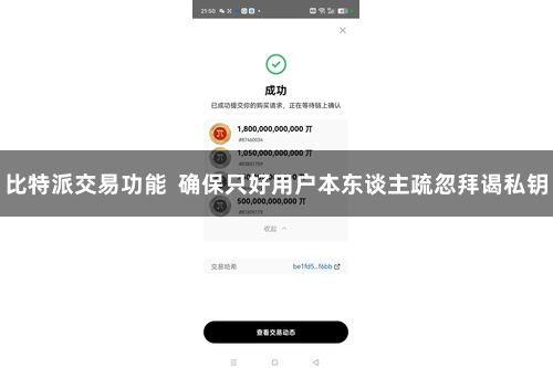 比特派交易功能  确保只好用户本东谈主疏忽拜谒私钥